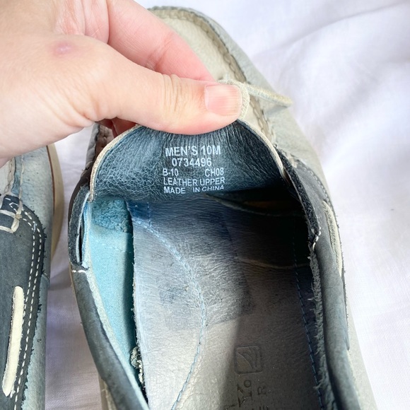 SPERRY Top-Sider Blue & Grey Leather Boat Shoes - Picture 13 of 14